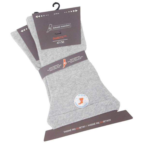 Zdravé ponožky nadměrné zdravotní elastické extra rozšířené jednobarevné diabetické ponožky mix22 - 31129X - 2 páry