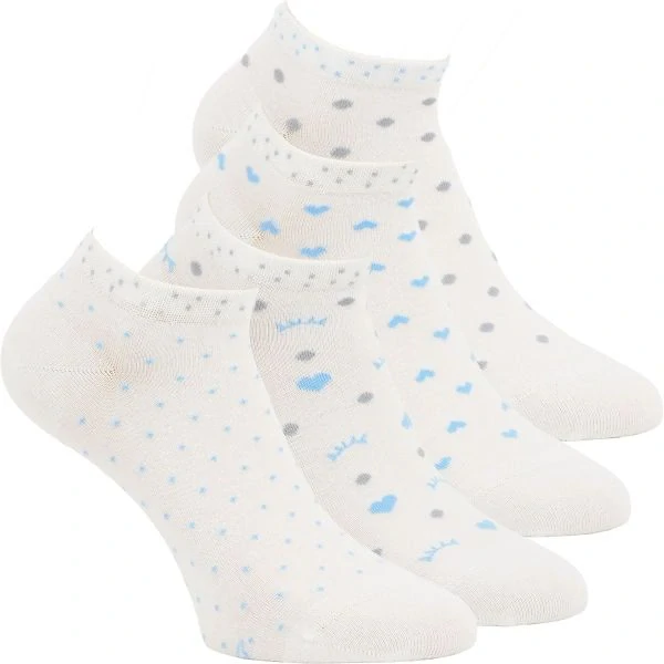 Zdravé ponožky dámské barevné módní bavlněné letní sneaker ponožky mix9 - 4 páry - 64014