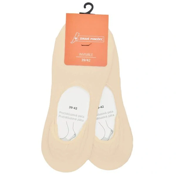 Zdravé ponožky letní nízké sneaker bavlněné neviditelné jednobarevné ponožky natur - 98001 - 4 páry