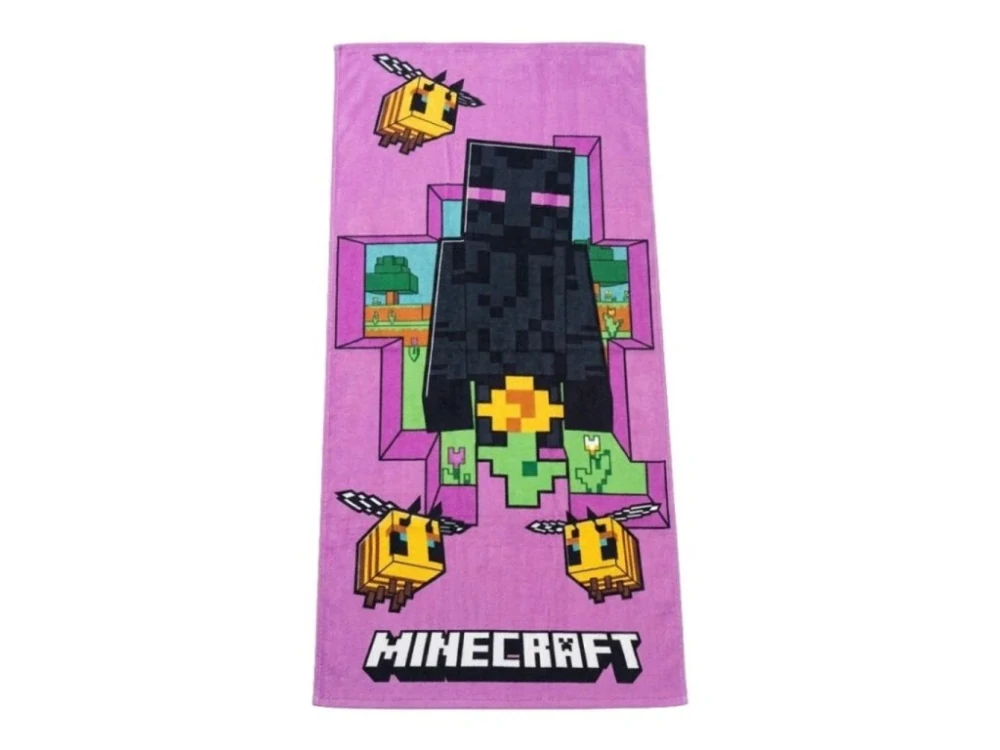 Osuška Minecraft Enderman a včelky 70x140 cm