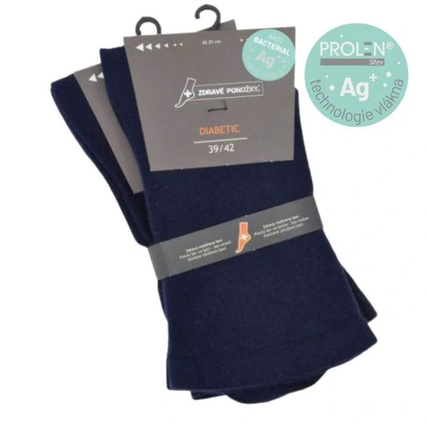 Zdravé ponožky rozšířené unisex jednobarevné ponožky s PROLEN Siltex mix2 - 91123 - 2 páry