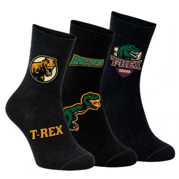 VIO dětské chlapecké barevné bavlněné elastické ponožky T-rex kluk - 8102126 - 3 páry