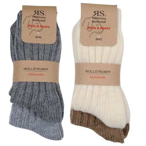 RS unisex jenobarevné super teplé ponožky s Alpakou mix - 43349 - 4 páry
