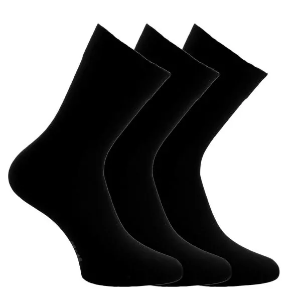 Zdravé ponožky unisex klasické jednobarevné bavlněné ponožky s jemným svěrem mix1 -61102 - 3 páry