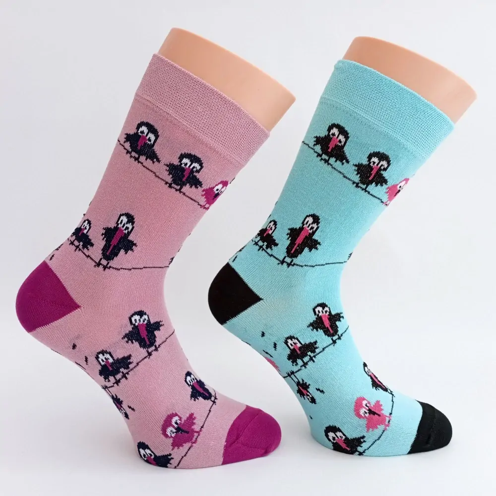 VZOROVANÉ PONOŽKY PTÁK