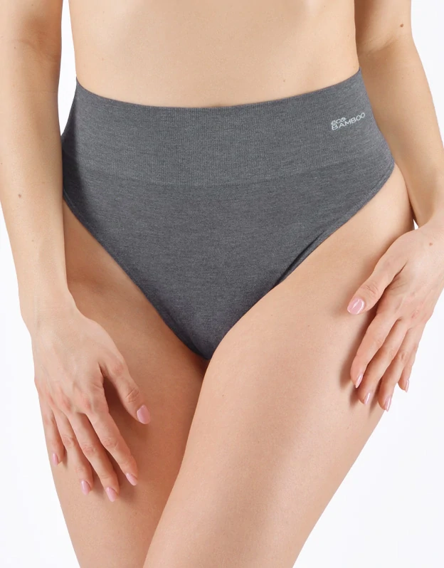 05015P tanga s vysokým pasem a širším lemem