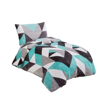 Povlečení mikroflanel Abstract tyrkys