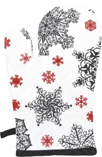 Vánoční kuchyňská chňapka Černé a červené vločky 1167 1 ks