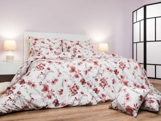 Povlečení bavlna Kvítí terracota na bílém