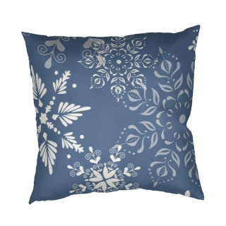 Povlak na polštář krep Snowflakes šedomodré
