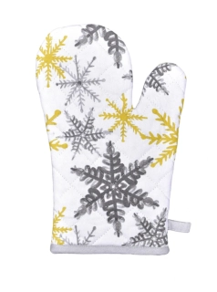 Vánoční kuchyňská chňapka Šedé a žluté vločky 1261 1 ks