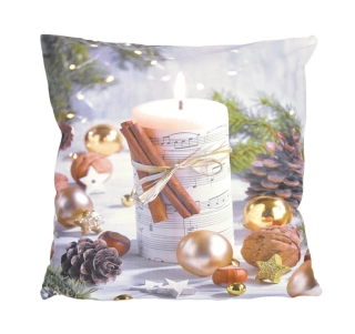 Vánoční povlak Svíčka noty CYHA6657