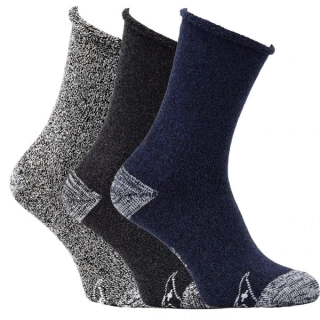 Zdravé ponožky unisex melírované teplé froté zdravotní ponožky mix2 - 9102023 - 3 páry 