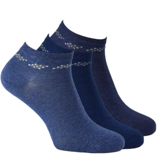 RS letní pánské bavlněné elastické sneaker džínové ponožky mix - 3 páry - 35247
