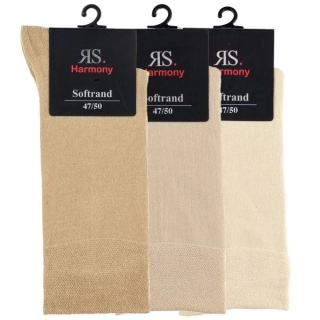 RS klasické pánské zdravotní nadměrné jednobarevné ponožky s jemným svěrem mix - 3 páry - 31044