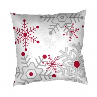 Povlak na polštář flanel Vločky šedé