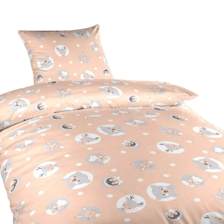 Povlečení bavlna Zvířátka meruňková 