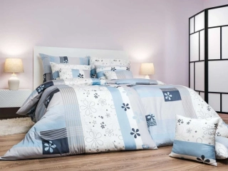 Povlečení flanel Flér šedomodrá