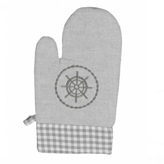 Kuchyňská chňapka Káro a kruh šedá 1 ks