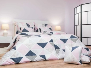 Povlečení bavlna Pyramidy pudrové