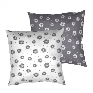 Povlak na polštář bavlna Anežka bílá/tmavě šedá DUO