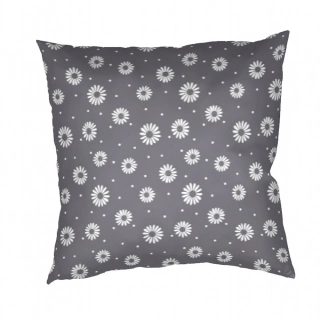 Povlak na polštář bavlna Anežka bílá na tmavě šedém