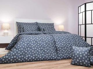 Povlečení bavlna Anežka bílá na tmavě šedém 