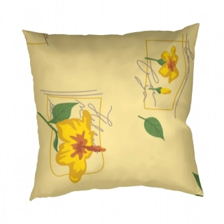 Povlak na polštář bavlna Ibišek žlutý