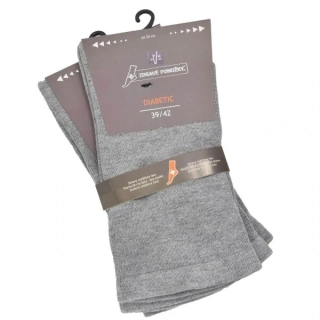 Zdravé ponožky rozšířené unisex zdravotní bambusové jednobarevné ponožky bez gumiček mix22 - 2 páry - 91228