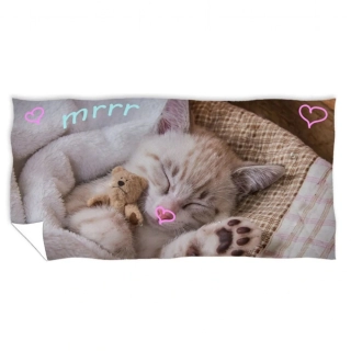 Osuška Koťátko s medvídkem 70x140 cm