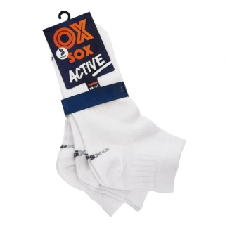 OXSOX Active unisex letní odlehčené jednobarevné jemné sneaker ponožky bílá - 94013 - 9 párů