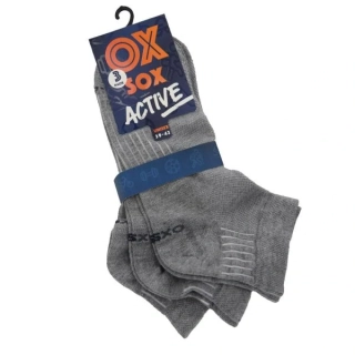 OXSOX Active unisex letní odlehčené jednobarevné jemné sneaker ponožky šedá - 94013 - 9 párů