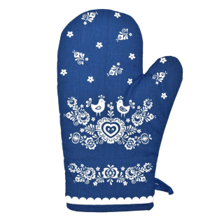 Kuchyňská chňapka Folk podklad modrý 1 ks