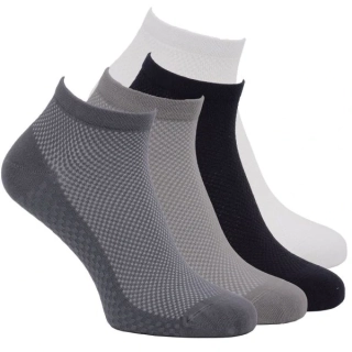 Zdravé ponožky unisex letní nízké sneaker bambusové neviditelné síťované ponožky mix - 94010 - 4 páry