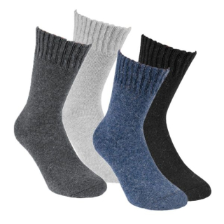 RS pánské jenobarevné melírované teplé froté zdravotní ponožky mix - 33352 - 4 páry