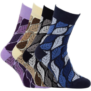 OXSOX GOLD dámské barevné designové teplé froté ponožky mix - 65010 - 4 páry