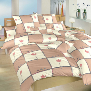 Povlečení bavlna Tulipán světle hnědý