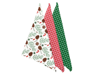 Vánoční utěrky Šišky BY101 3 ks