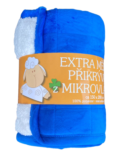 Deka mikrovlákno Ovce prošev modrá 