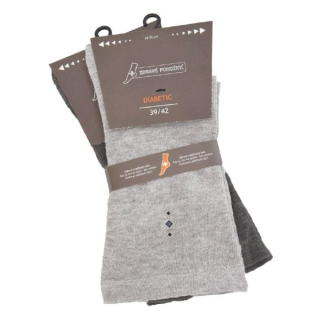 Zdravé ponožky unisex zdravotní elastické rozšířené jednobarevné diabetické ponožky mix - 91130 - 2 páry
