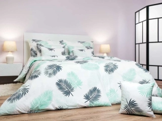 Povlečení flanel Peříčka mentolová