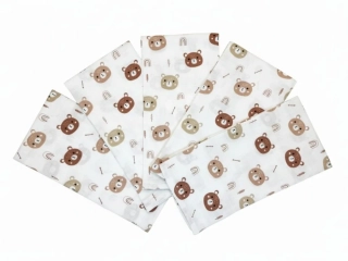 Látková plena 70x70 cm Méďa šíp (balení 5 ks)