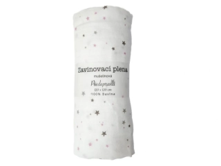 Zavinovací plena 120x120 cm Fialové hvězdičky (balení 1 ks)