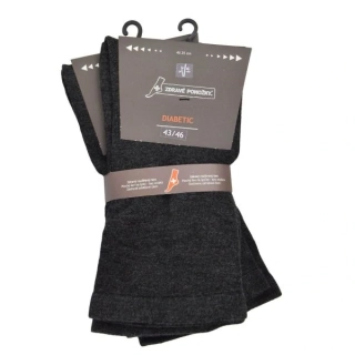 Zdravé ponožky rozšířené unisex zdravotní bambusové jednobarevné ponožky bez gumiček mix21 - 91229 - 2 páry