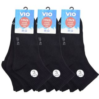 OXSOX Active nadměrné bavlněné kotníkové jednobarevné ponožky  černá - 53010X- 9 párů