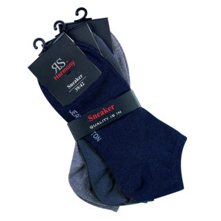 RS dámské jednobarevné letní sneaker elastické ponožky mix23 - 15023 -  3 páry