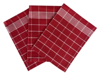 Utěrky Pozitiv Egyptská bavlna 50x70 cm vínová s bílým vzorem, 3 ks