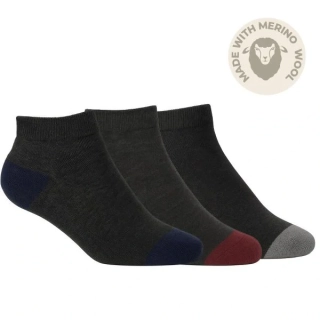 Zdravé ponožky pánské letní sneaker vlněné Merino ponožky mix - 94007 - 3 páry