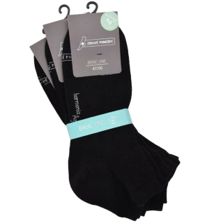 Zdravé ponožky jednobarevné nadměrné bavlněné kotníkové ponožky s ionty stříbra mix1 - 93001X - 3 páry