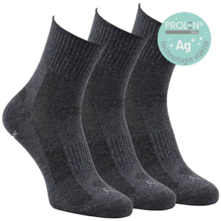 OXSOX Active pánské nadměrné bavlněné jednobarevné zkrácené ponožky PROLEN Siltex mix21 - 93007X -  3 páry